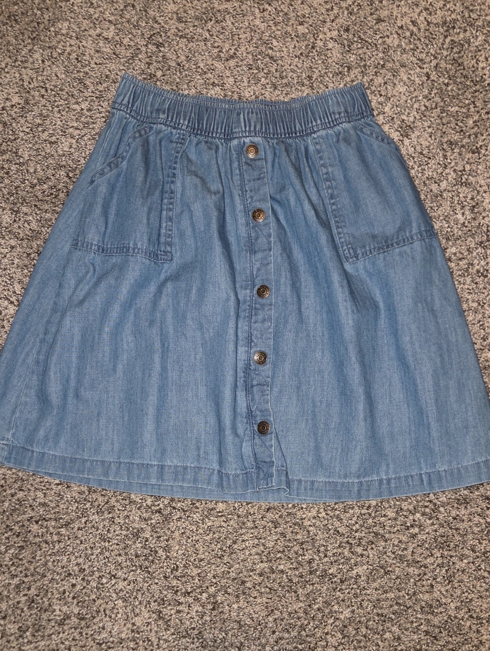 Cat & Jack Light Blue Denim A-Line Button-Front Skirt